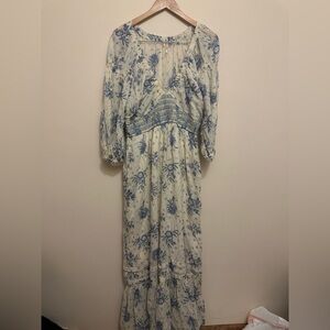 Free People Floral Blue and White Women's Dress